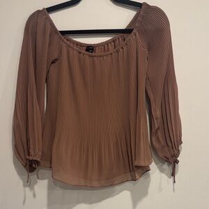 Dynamite Brown Pleated Blouse
